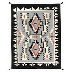 5
3"x7
 Gray Hand Woven Pure Wool American Indian Southwest Flat Weave Rug