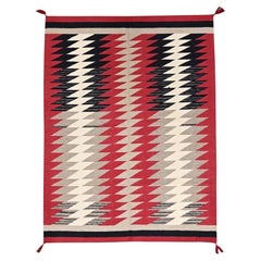 5'3"x7'1" Red Southwest Geometric Design Hand Woven Flat Weave Wool Oriental Rug