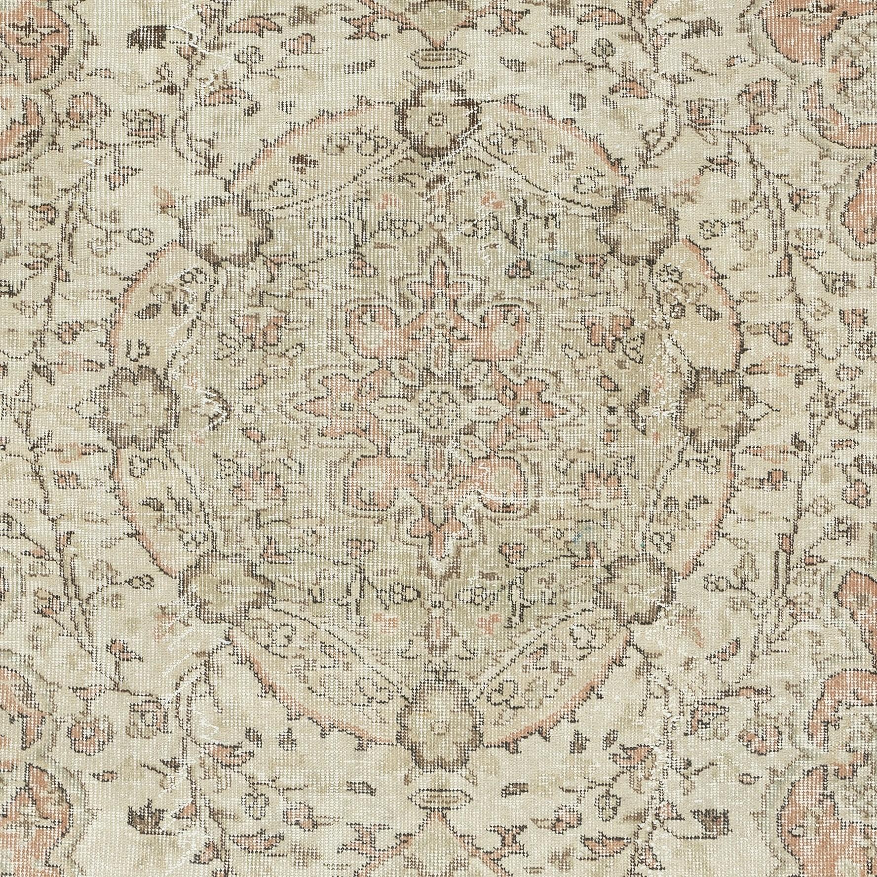 5.3x7.3 Ft Vintage Handgeknüpfter Türkischer Teppich für rustikale Bauernhaus Interieurs im Zustand „Gut“ im Angebot in Spring Valley, NY