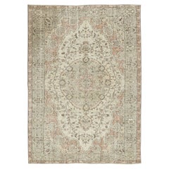 5.3x7.3 Ft Vintage Hand-Knotted Turkish Rug for Rustic Farmhouse Interiors
