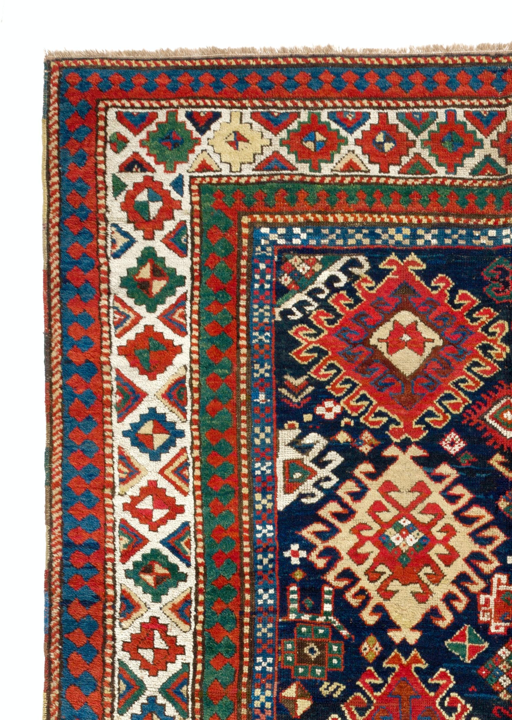 Azerbaijani Antique Caucasian Bordjalou Kazak Rug, circa 1870 For Sale