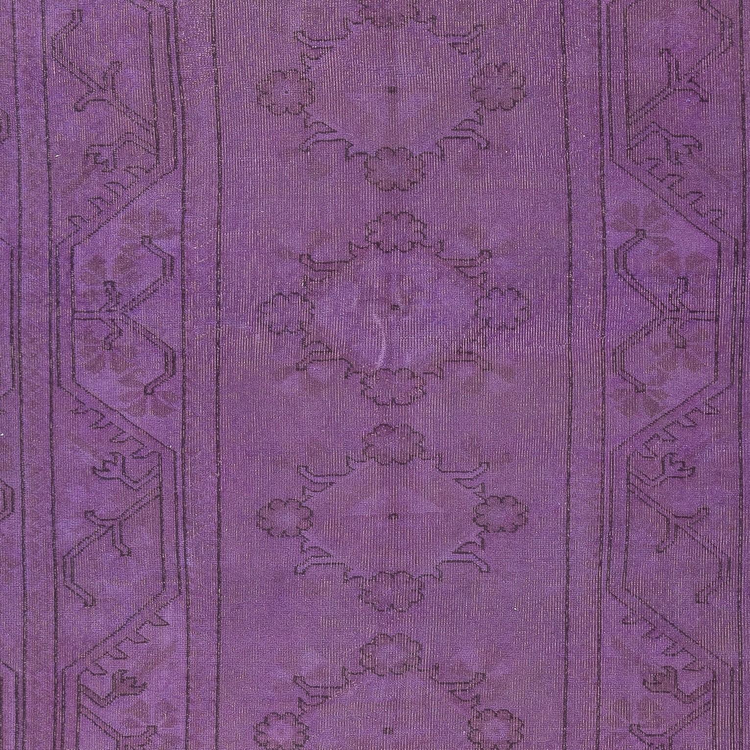 5.3x8.2 Ft Lila Farbe Handmade Wolle Anti-bakterielle Türkisch Milas Teppich im Zustand „Gut“ im Angebot in Spring Valley, NY