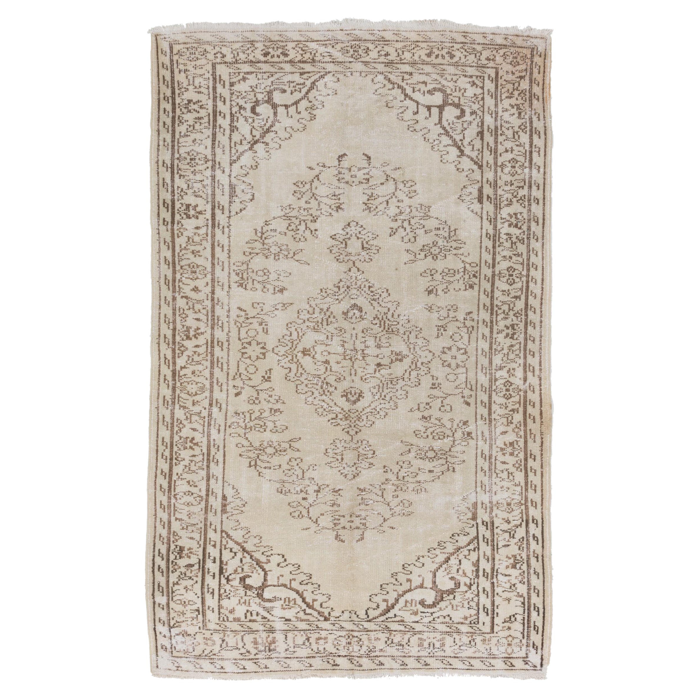 sisischer Oushak-Teppich, 5.3x8.4 Fuß, handgefertigt, Beige