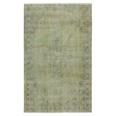 5.3x8.5 Ft Handmade Green Color Turkish Wool Area Rug for Modern Interiors (tapis de laine turque fait à la main pour les intérieurs modernes)