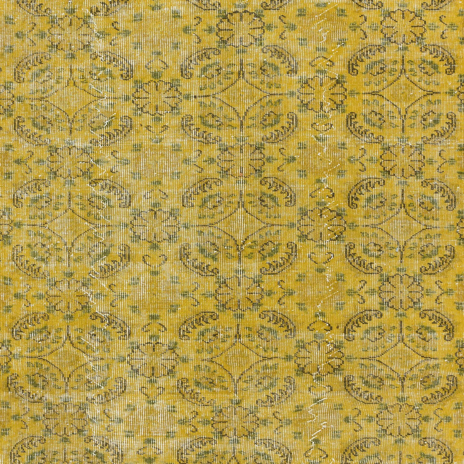 5.3x8.5 Ft handgefertigter türkischer Teppich in Gelb, großartig für moderne Innenräume (Moderne) im Angebot
