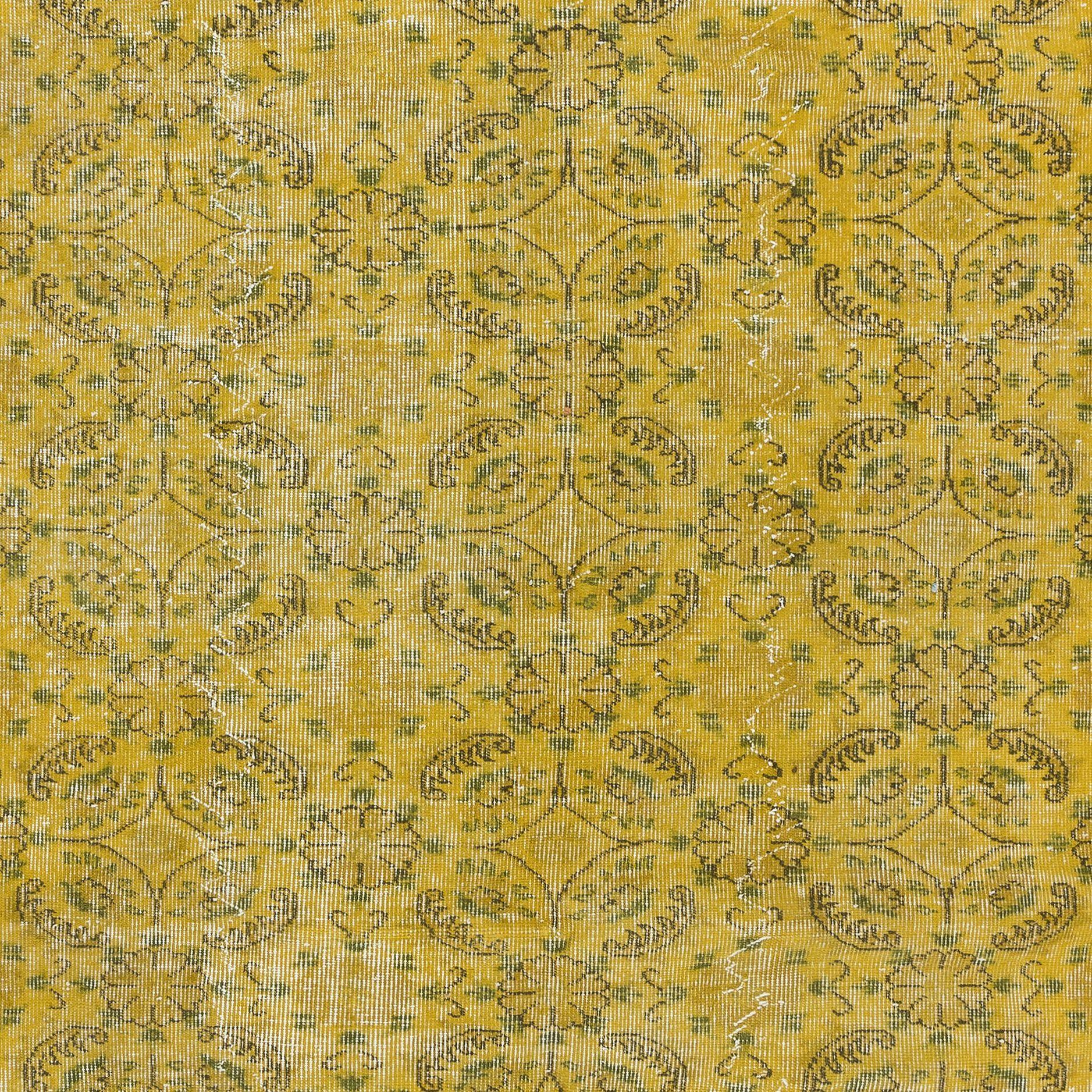 5.3x8.5 Ft handgefertigter türkischer Teppich in Gelb, großartig für moderne Innenräume (Moderne) im Angebot