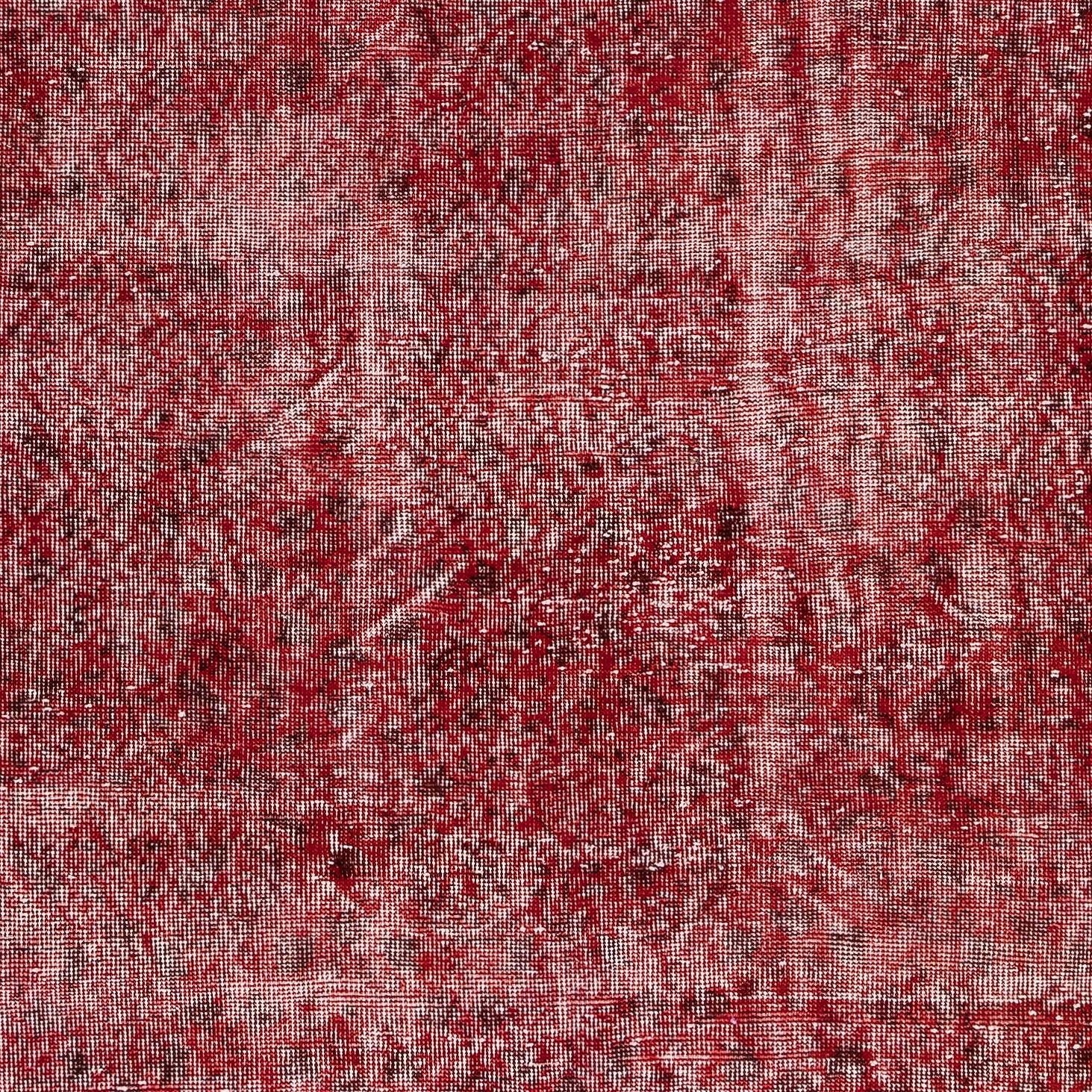 Hand-Woven 5.3x8.5 Ft Red Area Rug for Contemporary Interiors, Hand Knotted in Turkiye For Sale