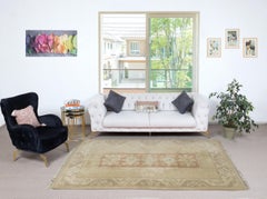 5.3x8.5 Ft Vintage Milas (Melas) Rug, Soft Earthy Colors, 100% Wool