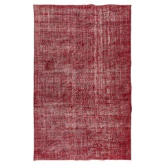 Tappeto Vintage sovratinto in rosso 5.3x8.5 Ft. Ideale per gli interni contemporanei