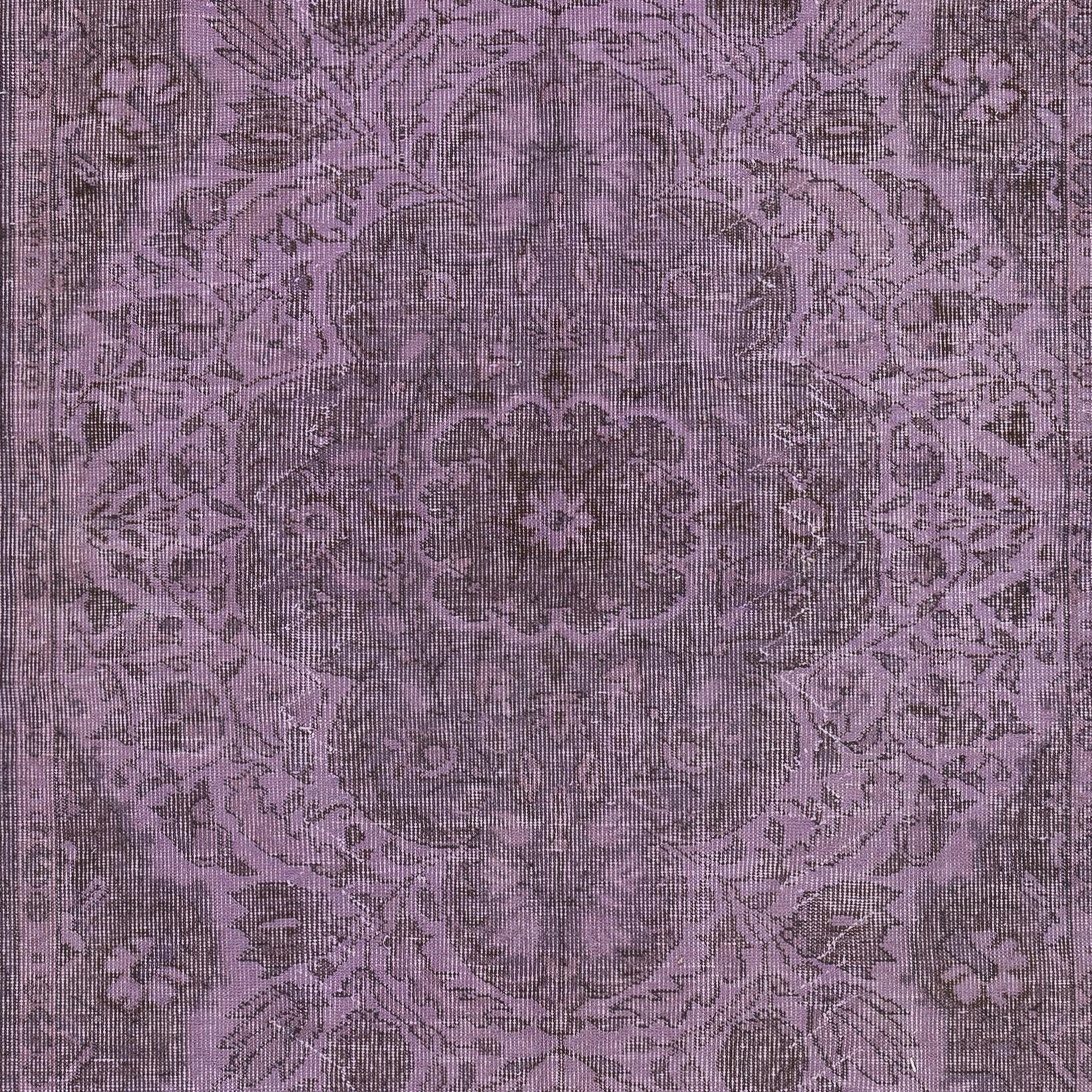 Handgefertigter lila Bodenteppich aus der Türkei, 5.3x8.6 Ft, handgefertigt, roter Teppich für das Wohnzimmer (Handgeknüpft) im Angebot