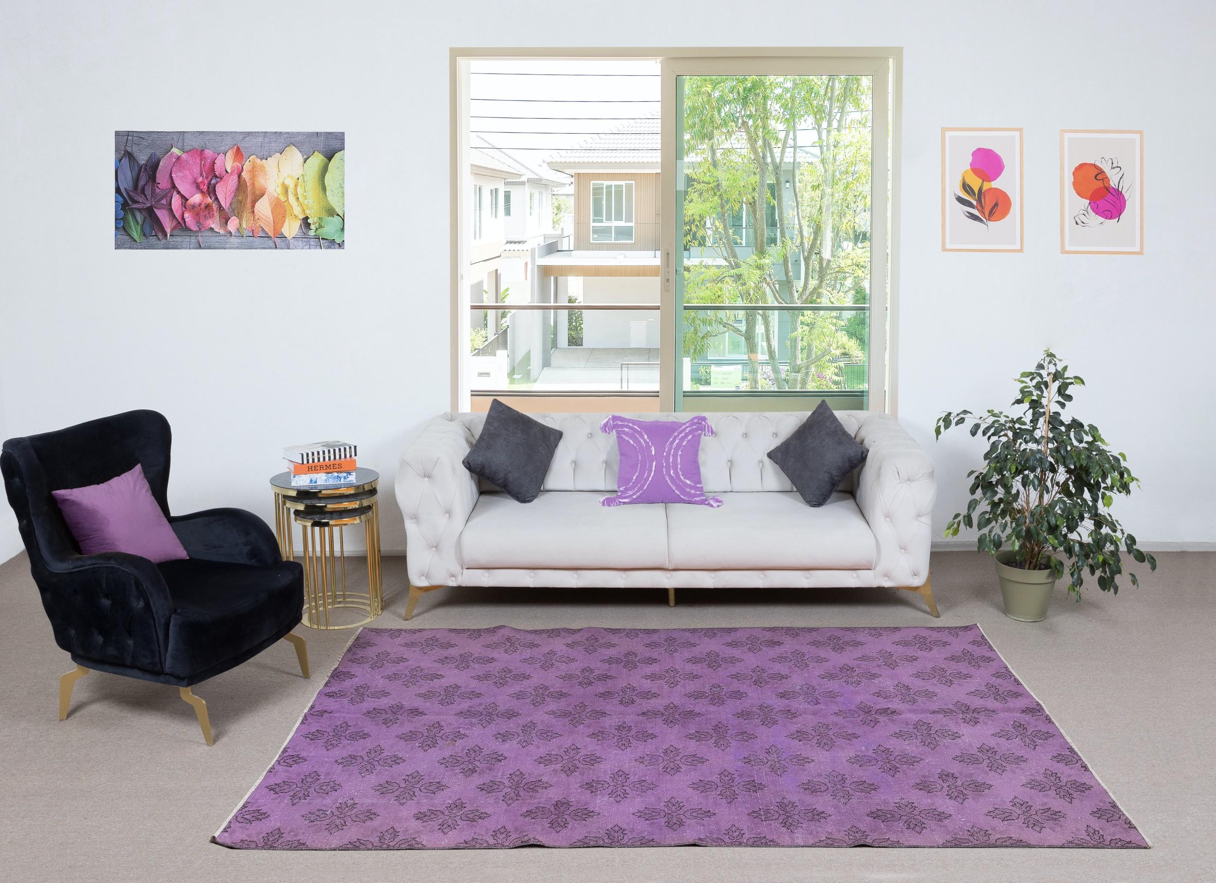 Our over-dyed rugs are all hand-knotted vintage pieces that are recreated in our workshop to cater to a wider range of interior design choices from modern to coastal, from industrial to rustic/cottage. These 50 to 70 year-old rugs were hand-knotted