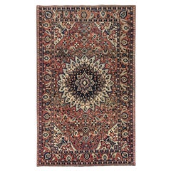 5'3"x8'6" Roter persischer Bakthiar Handgeknüpfter, reiner, sauberer, orientalischer Teppich aus Wolle, Vintage