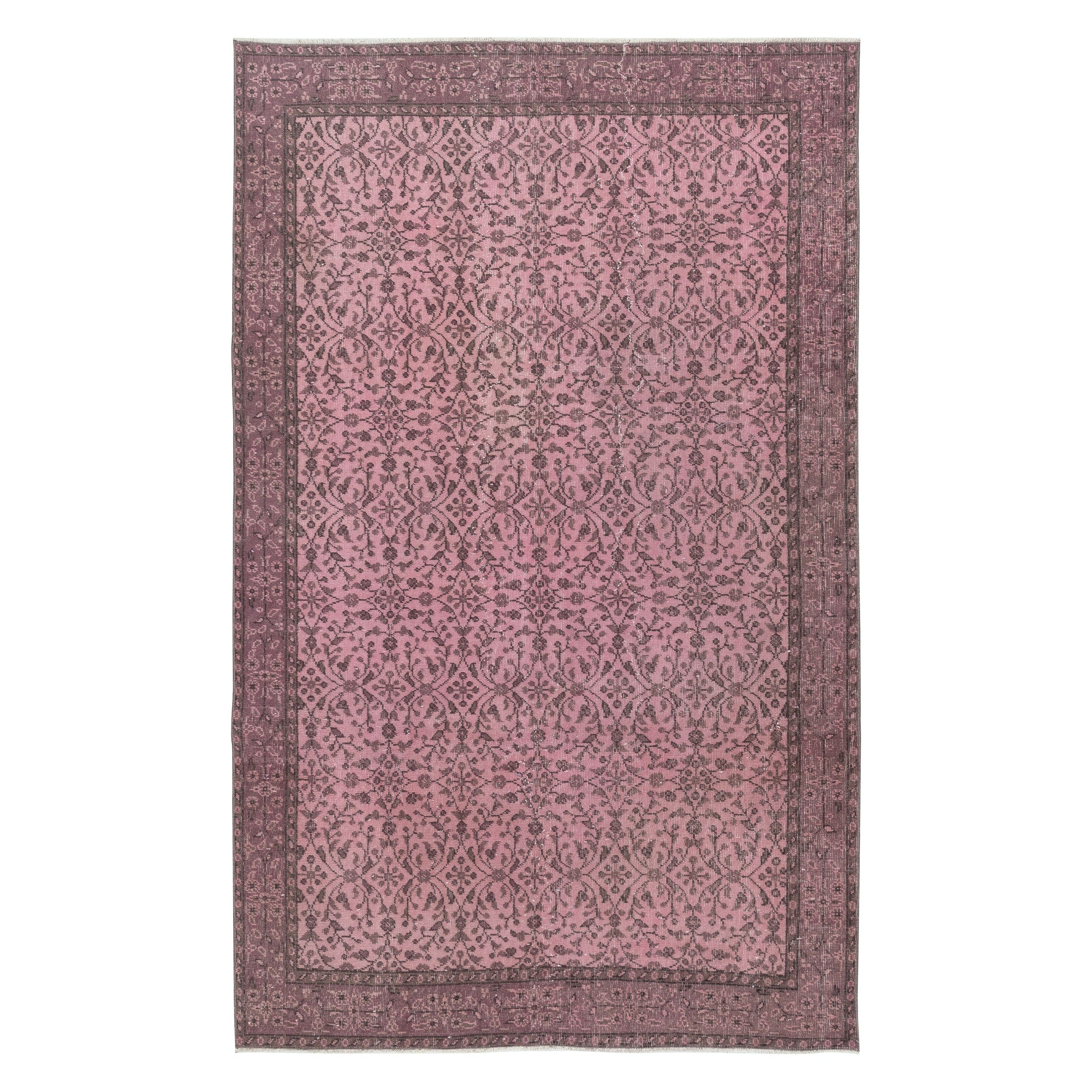 5.3x8.7 Ft Tappeto di lana con design floreale fatto a mano. Tappeto Modern Color in vendita