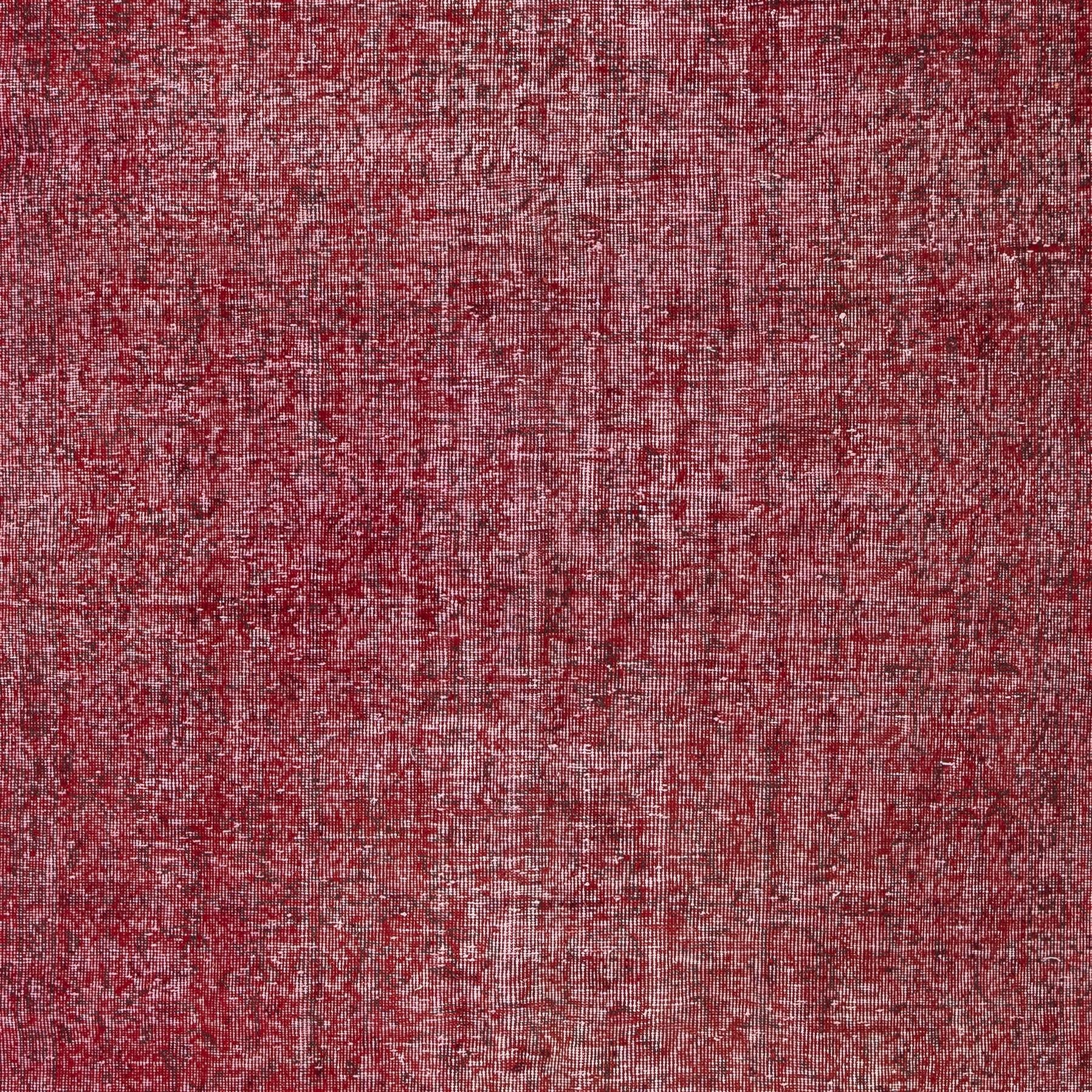5.3x8.7 Ft Vintage Handmade Türkisch Teppich Overdyed in Rot für moderne Innenräume (Handgeknüpft) im Angebot