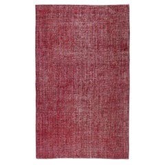 5.3x8.7 Ft Vintage Handmade Türkisch Teppich Overdyed in Rot für moderne Innenräume
