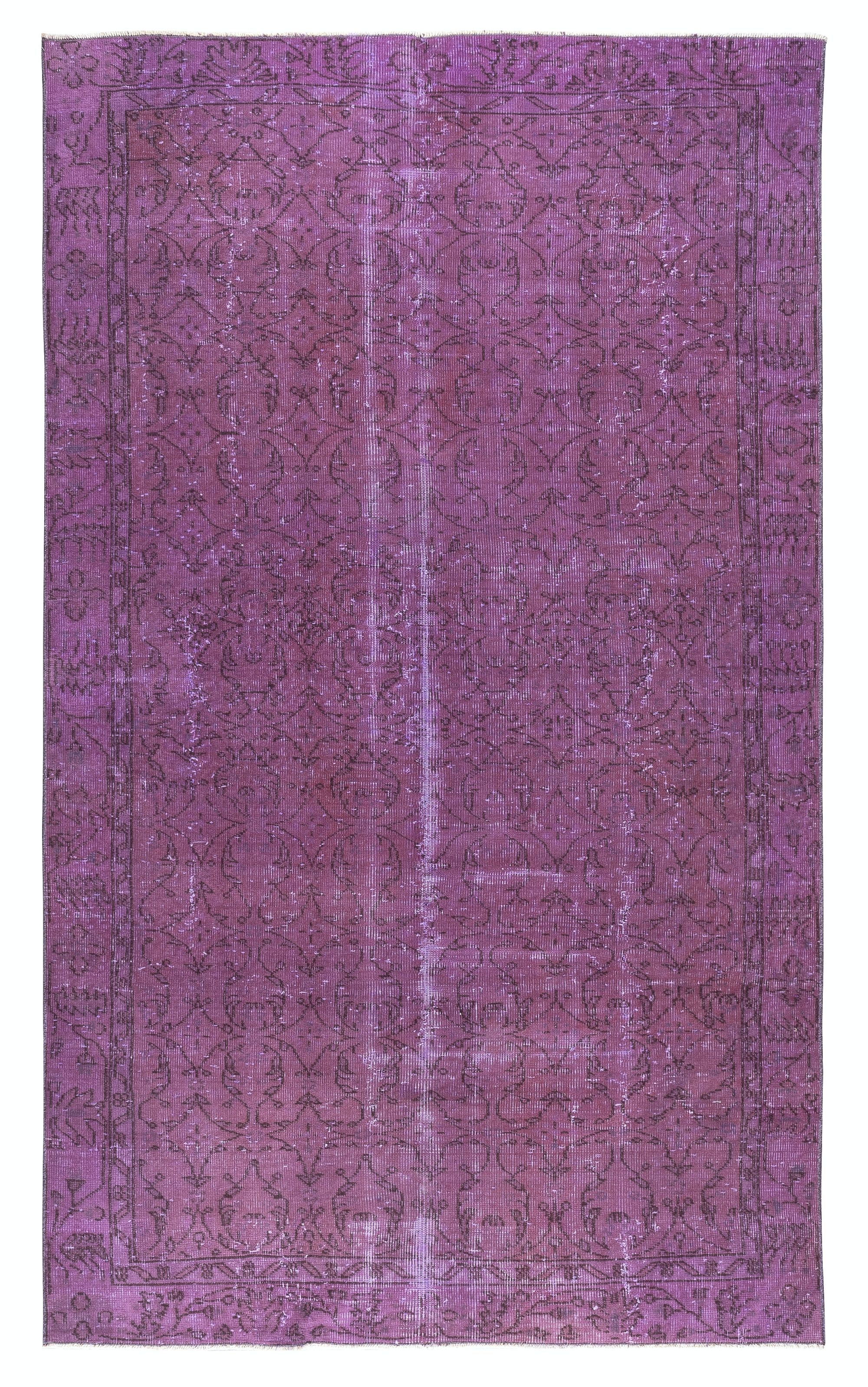 5.3x8.8 Ft Lilac Purple Color Handmade Area Rug from Turkey, Alfombra de salón