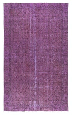 5.3x8.8 Ft Lilac Purple Color Handmade Area Rug from Turkey, Alfombra de salón