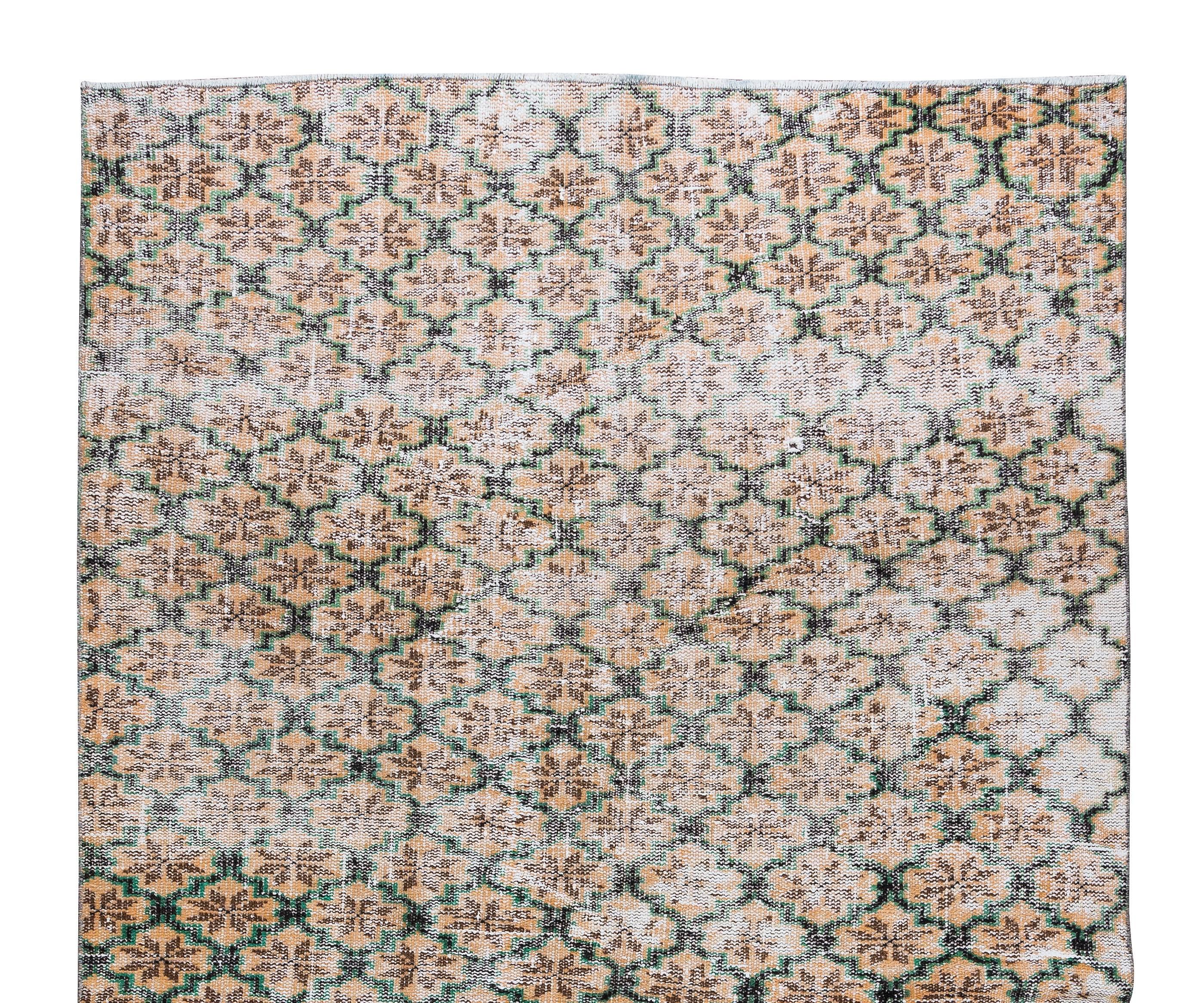 Turc Tapis anatolien vintage noué à la main à motif de fleurs 5,3 x 8,9 m, tapis de décoration intérieure en vente