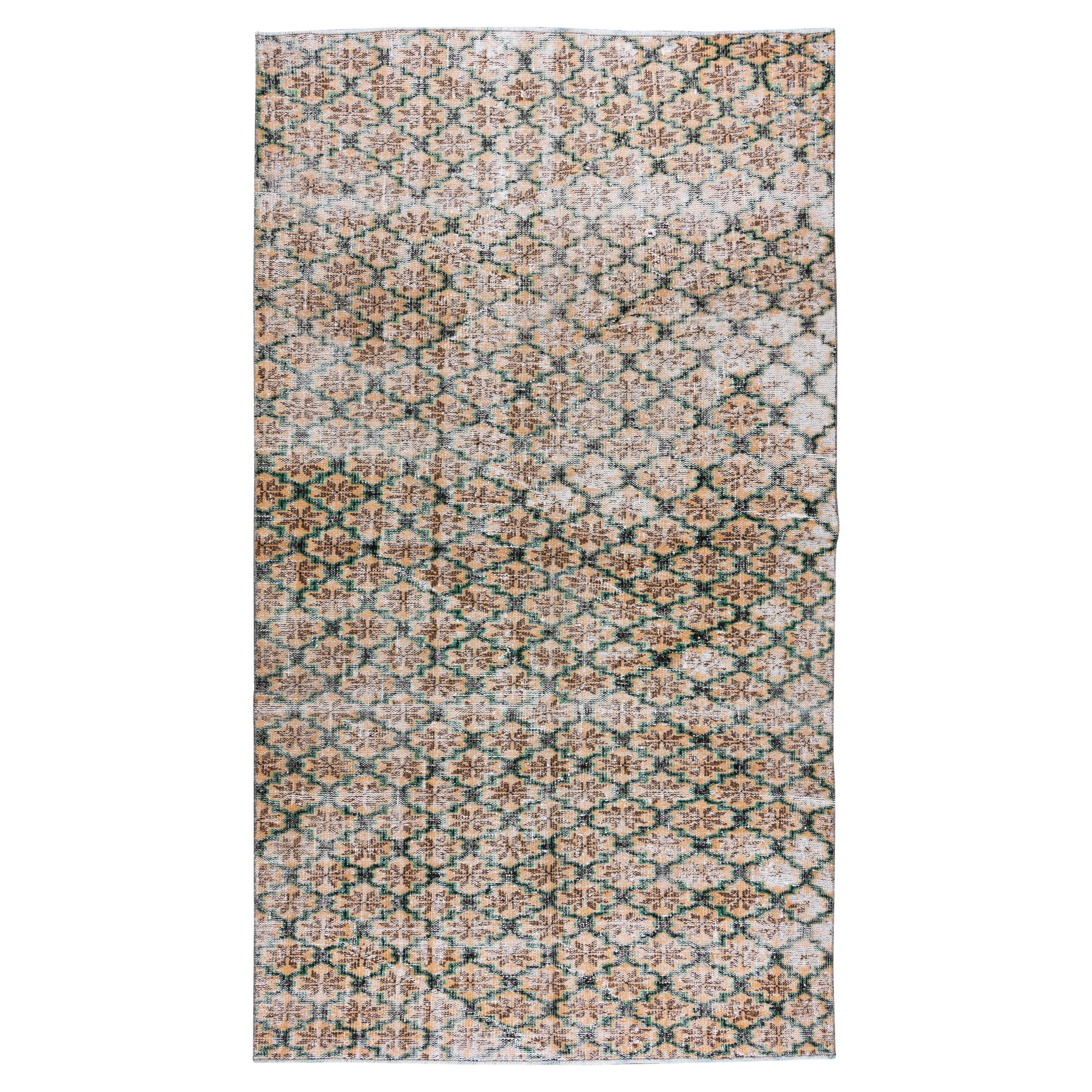 Alfombra decorativa vintage de lana turca anudada a mano con diseño floral, de 2,5 x 3 m