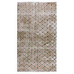 Dekorativer handgeknüpfter Vintage-Teppich aus türkischer Wolle mit Blumenmuster 5.3x9 Fuß
