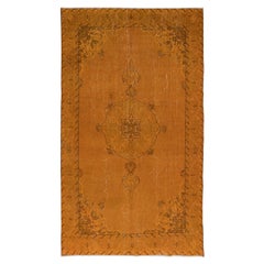 Tappeto arancione autentico 5.3x9 Ft per interni moderni, tappeto anatolico fatto a mano