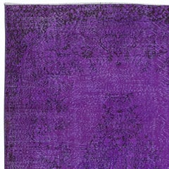 5.3x9 Ft Modern Violet Purple Carpet, Handmade Turkish Rug, Bohemian Home Decor