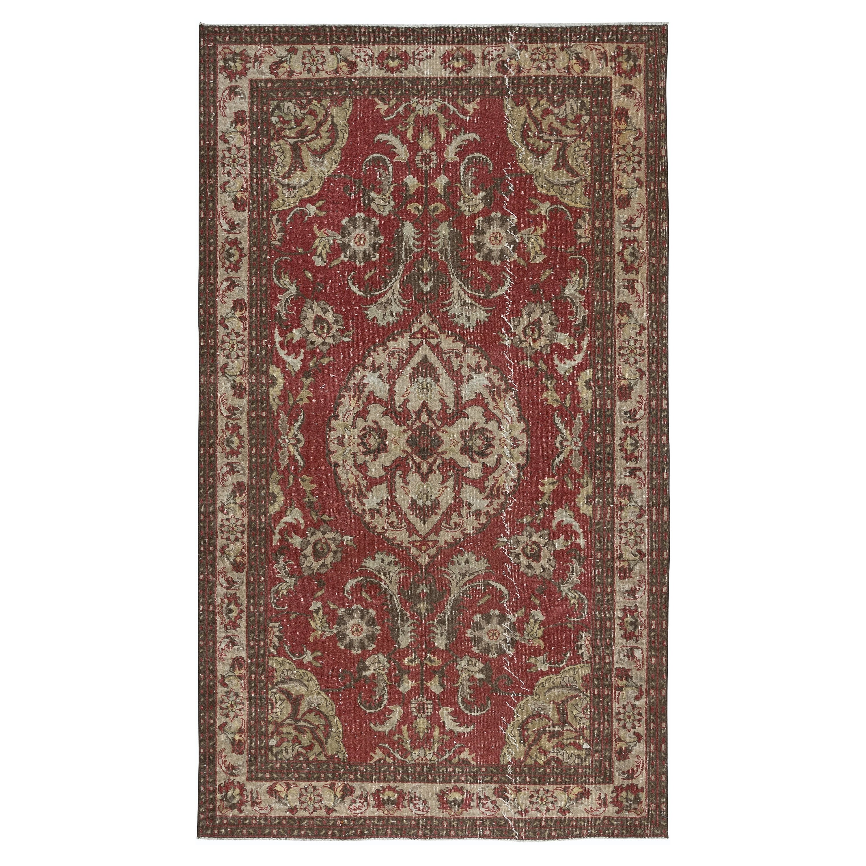 5.3x9 Ft Vintage Hand geknüpft türkischen Dorf Teppich für Wohnzimmer Dekoration