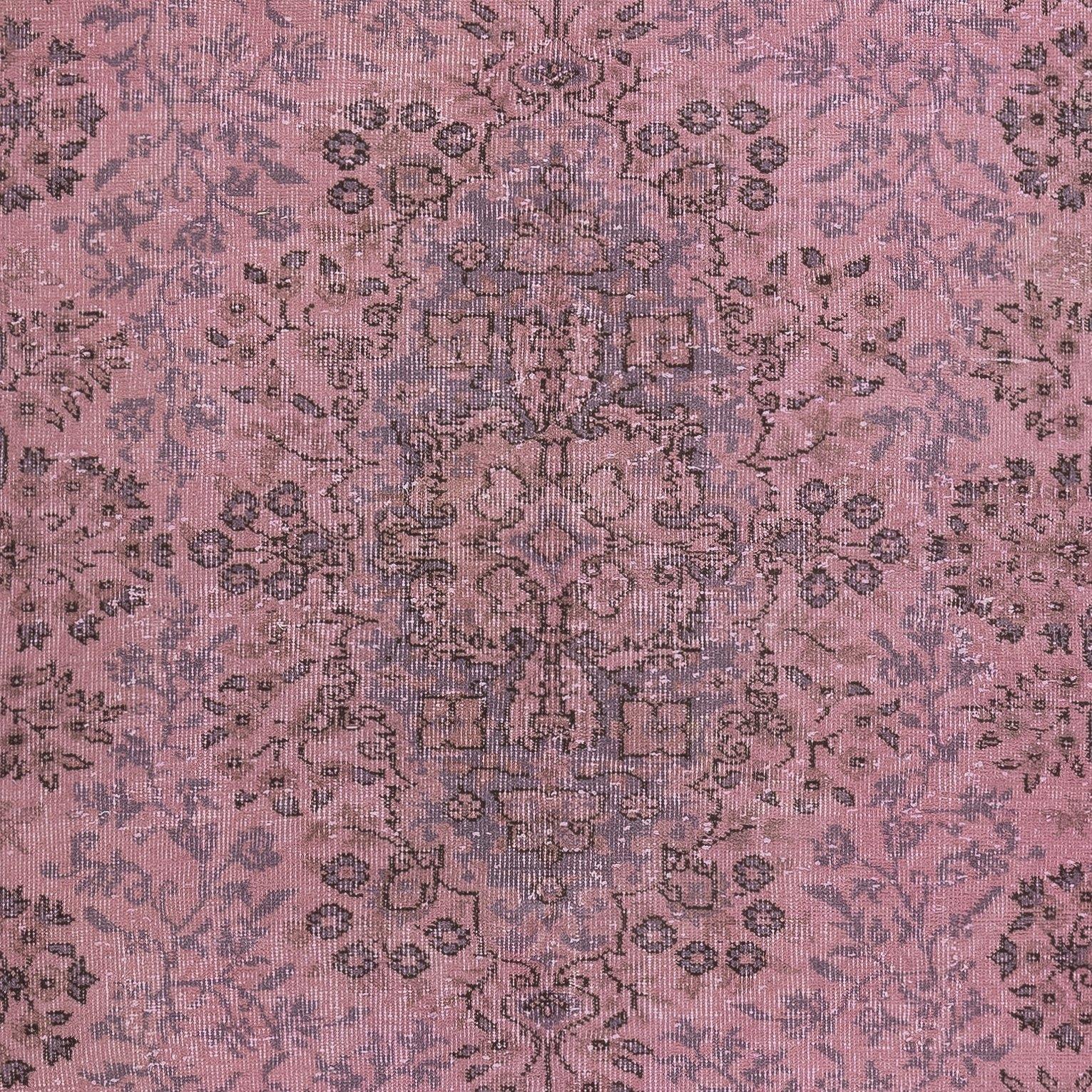 5.3x9.2 Ft handgeknüpft türkische Wolle Bereich Teppich in Rosa. Geschenk für Mädchen (Handgeknüpft) im Angebot