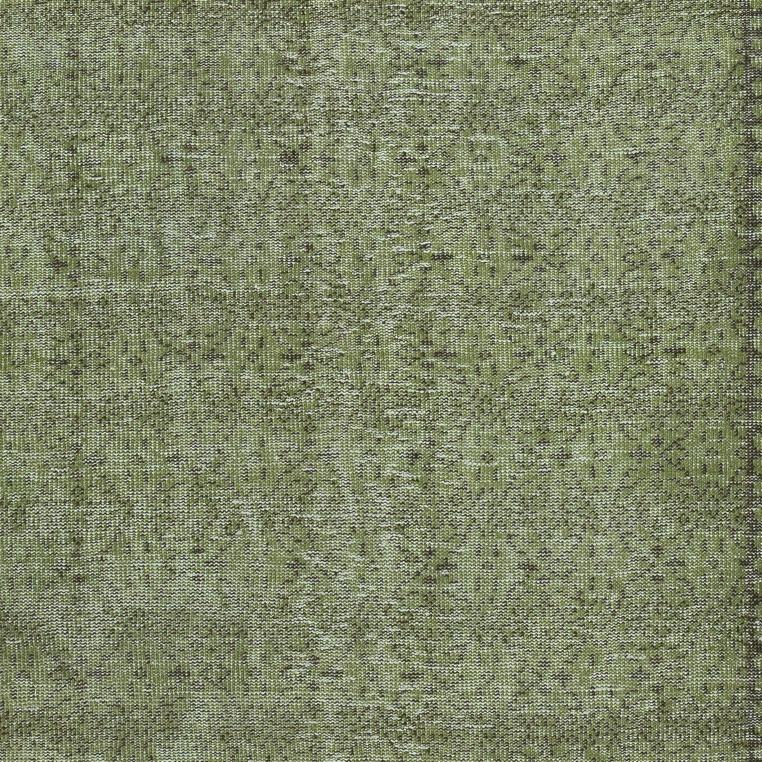 Annodato a mano Tappeto moderno fatto a mano con motivi floreali turchi di 5,3x9,2 piedi in colore verde in vendita