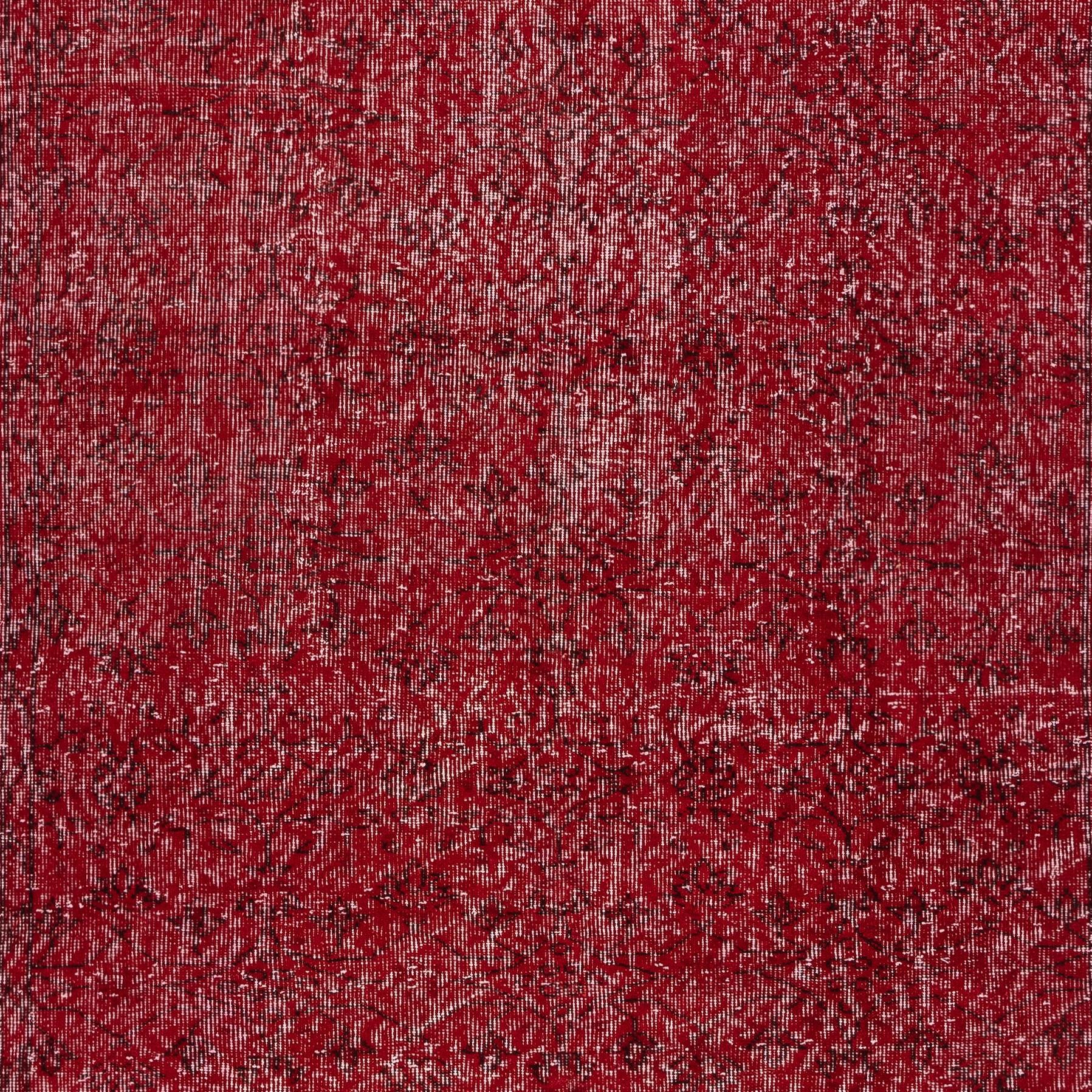 Alfombra turca roja hecha a mano de 5,3 x 9,2 pies para salón, dormitorio y comedor Turco en venta