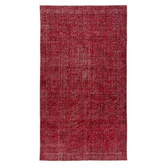 Tappeto turco rosso fatto a mano da 5,3x9,2 piedi per soggiorno, camera da letto e sala da pranzo