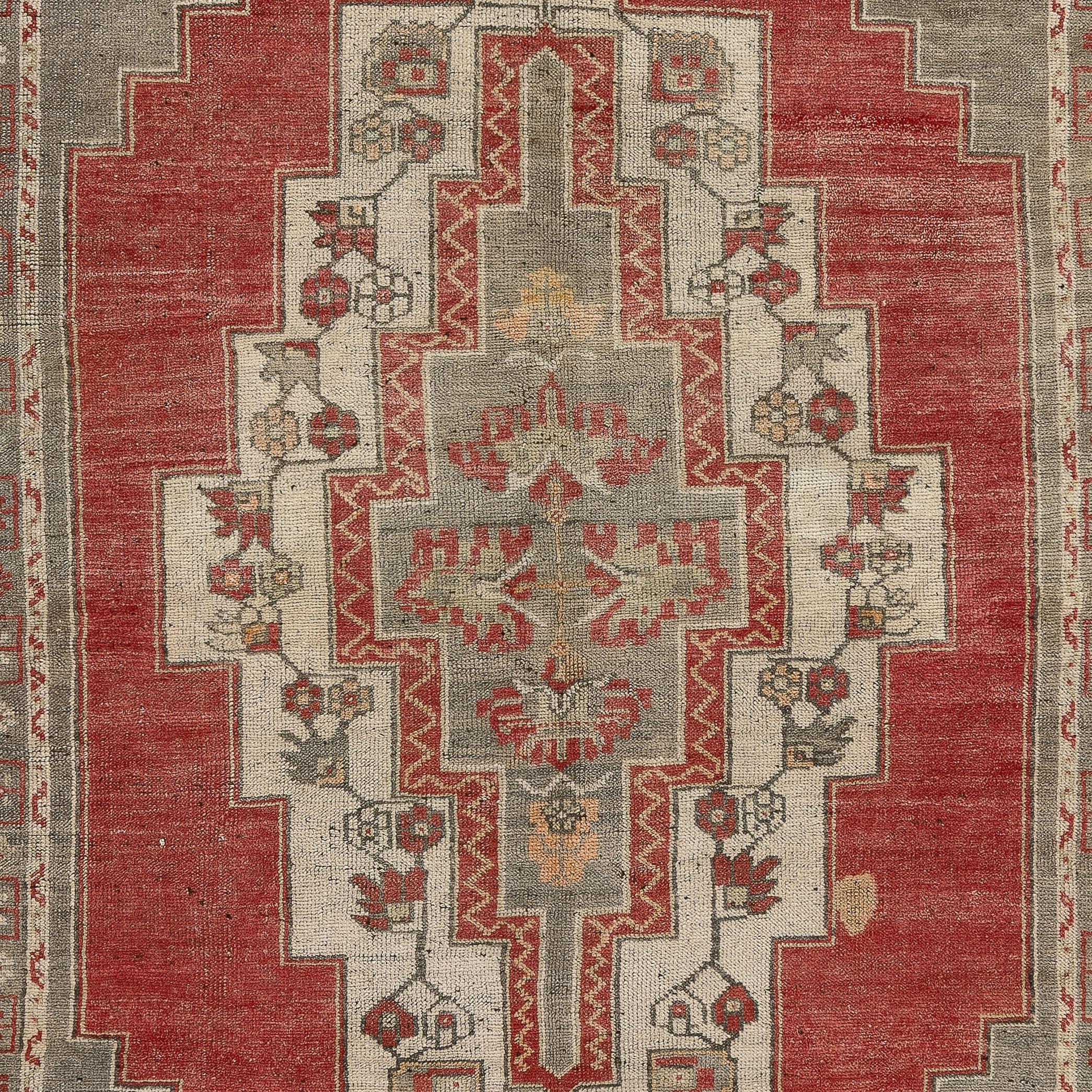 Turkish 5.3x9.4 Ft Hand Knotted Vintage Anatolian Area Rug with Tribal Style. 100% Wool For Sale