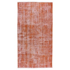5.3x9.6 Ft handgeknüpfter türkischer Flächenteppich, Distressed Vintage Orange Carpet