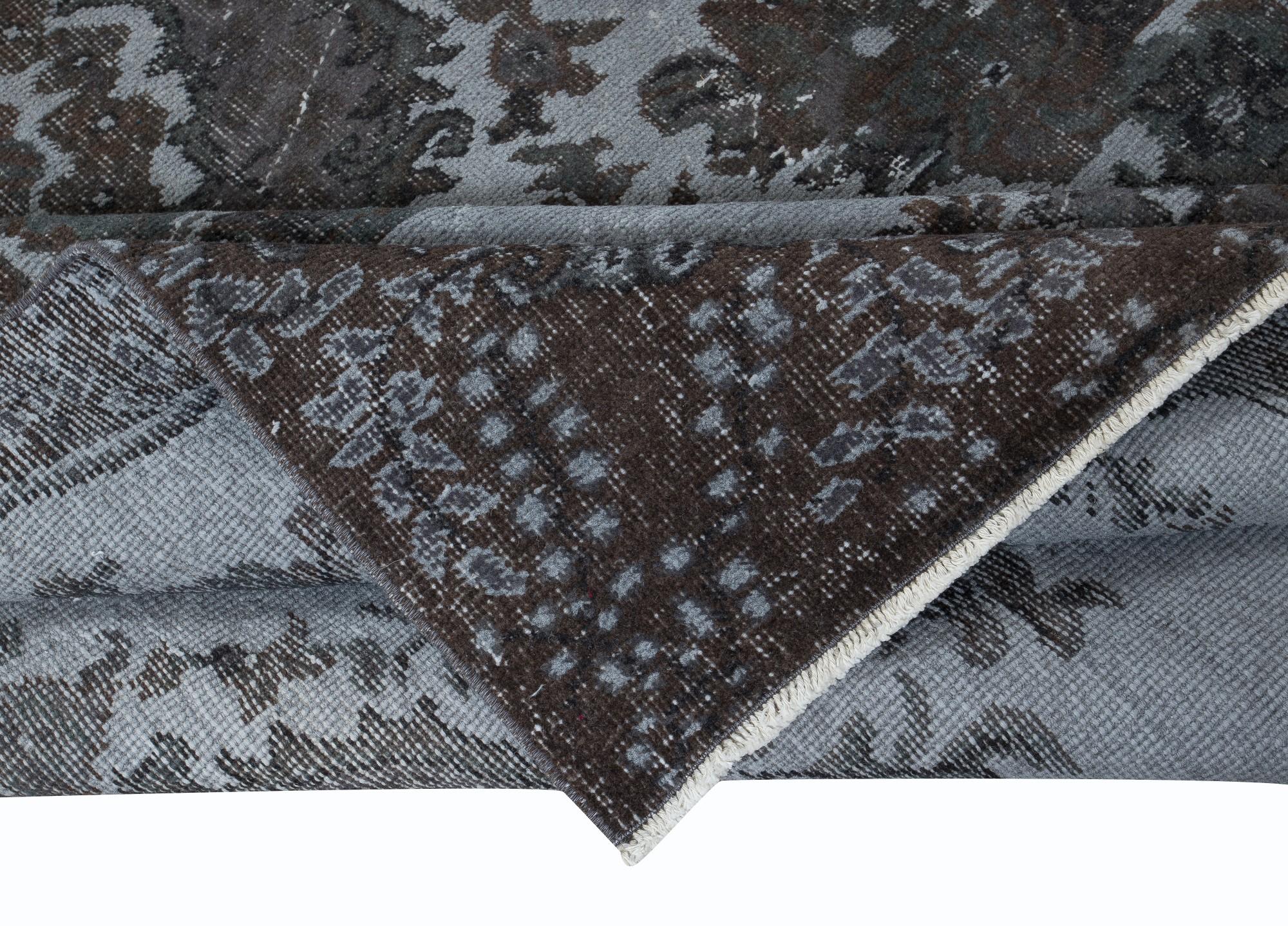 Handgefertigter türkischer Teppich in 5.3x9.7 Ft Grau für Wohnzimmer und Esszimmer (Moderne) im Angebot