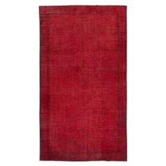 Alfombra turca roja hecha a mano para salón, dormitorio y comedor