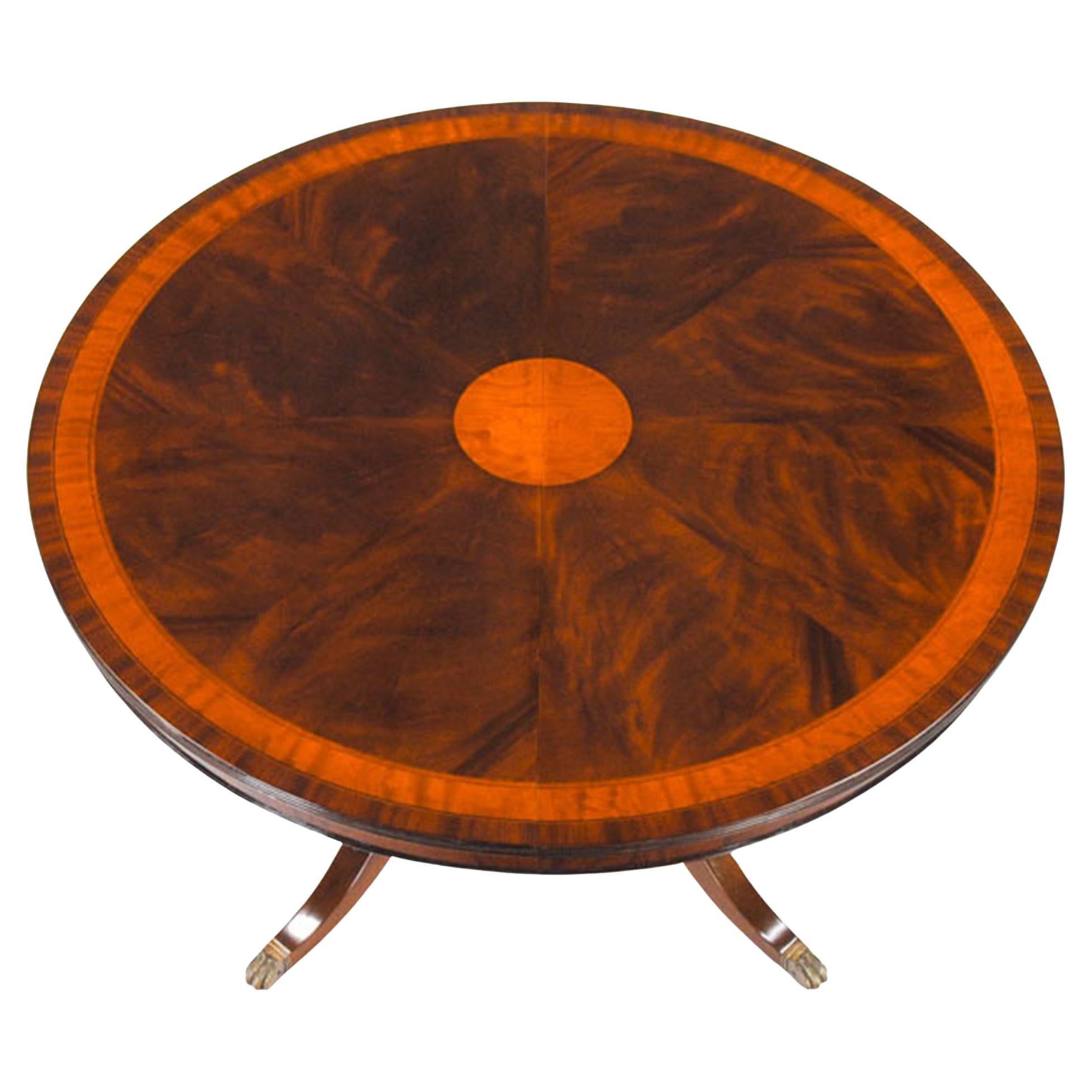 54″-90″ Round Mahogany Table For Sale