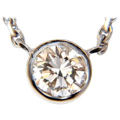 .54 Carat Natural Round Brilliant Diamond Solitaire Necklace i/vs2 14 Karat*