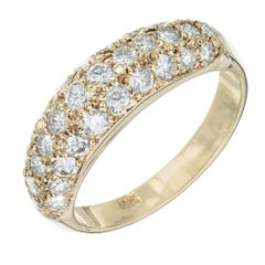 .54 Carat Pave Diamond Yellow Gold Dome Band Ring