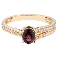 .54 Carat Red Ruby Diamond Yellow Gold Engagement Ring 