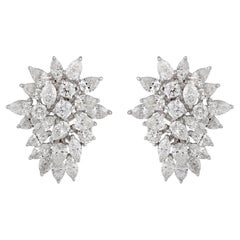 5,4 Carati SI Chiarezza HI Colore Orecchini di diamanti solidi in oro bianco 14k Gioielli