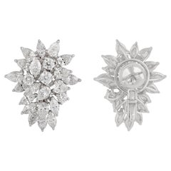 5,4 Karat SI Reinheit HI Farbe Diamant-Ohrstecker aus massivem 18k Weißgold mit Diamanten