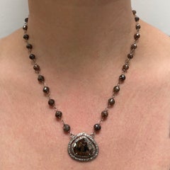 54 Carats Brown Diamonds with 43 Carats Brown Diamond Slice Pendant Necklace