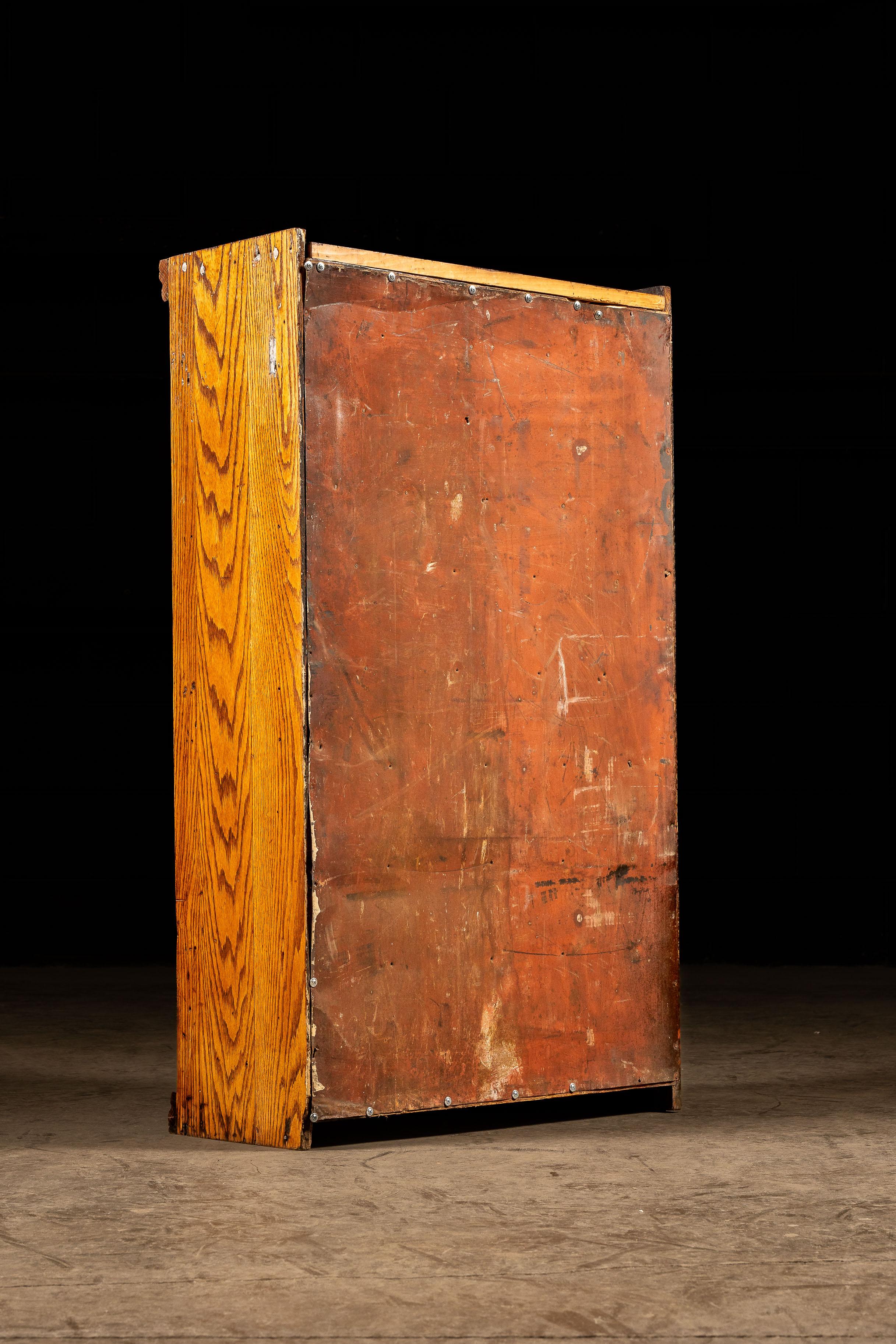 54-Drawer Oak Arts & Crafts Movement Small Parts Cabinet 5