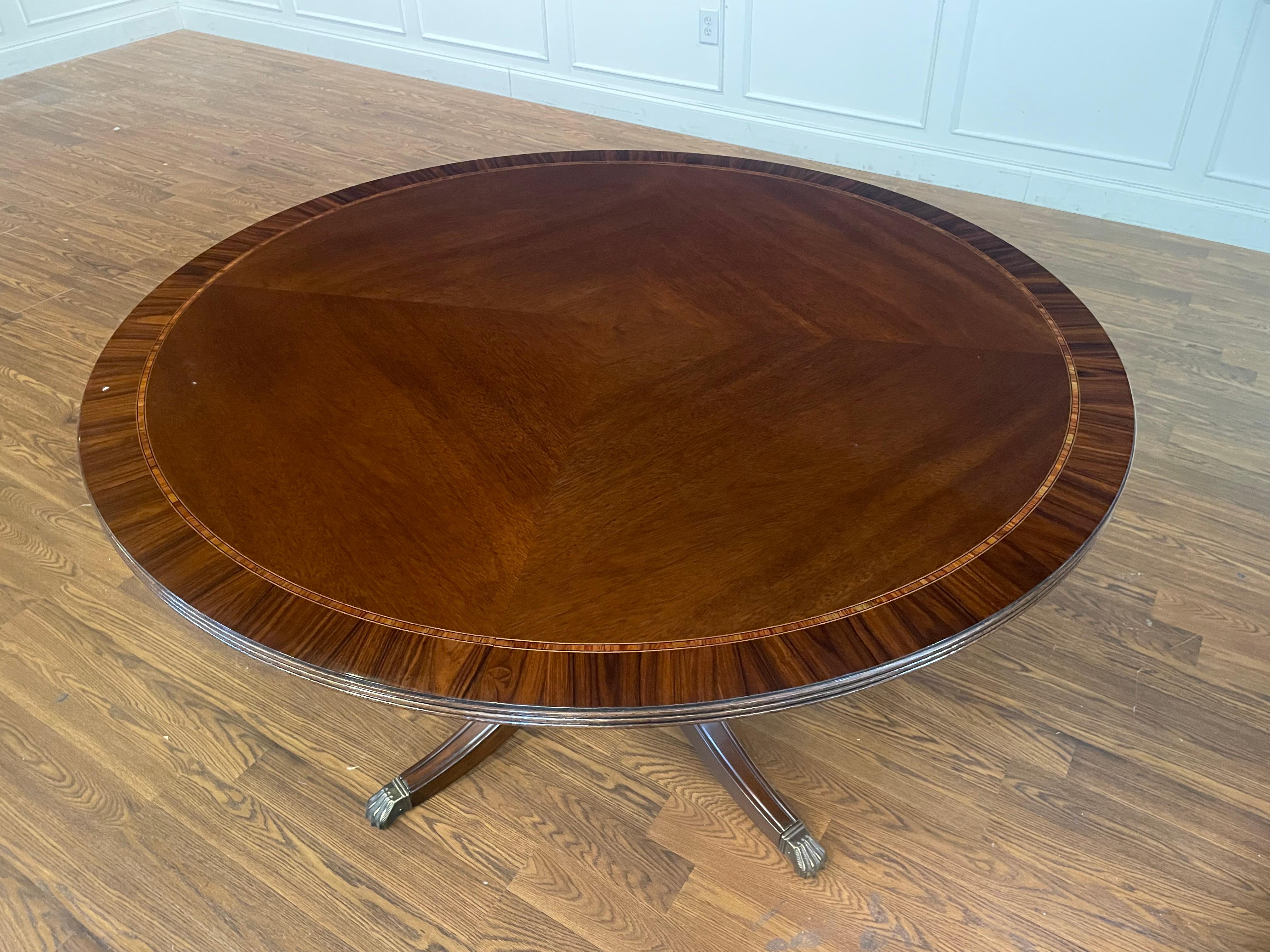 54 Inch Round Mahogany Dining Table by Leighton Hall - Showroom Sample For Sale 1