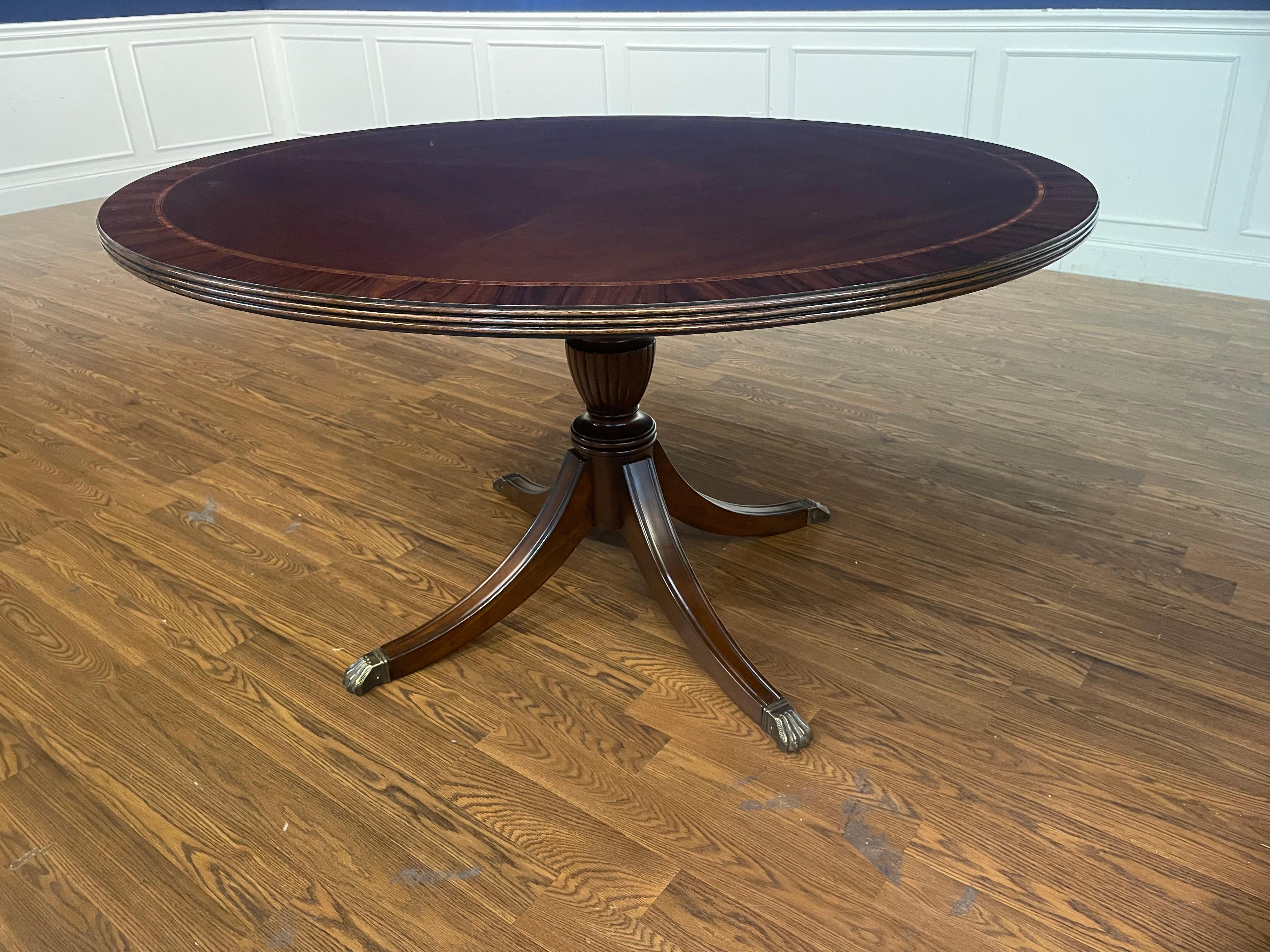 54 Inch Round Mahogany Dining Table by Leighton Hall - Showroom Sample For Sale 4