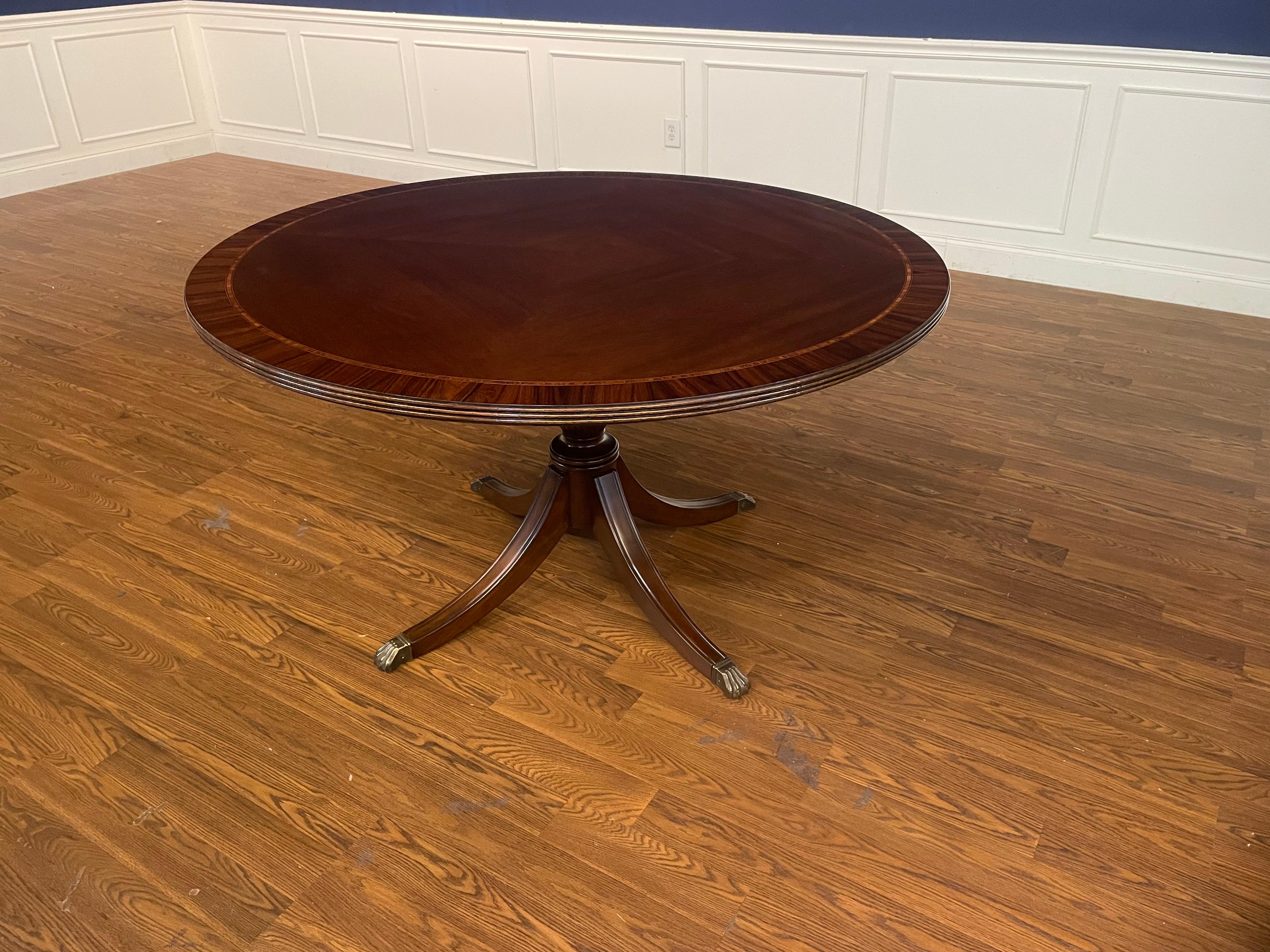 54 Inch Round Mahogany Dining Table by Leighton Hall - Showroom Sample For Sale 5