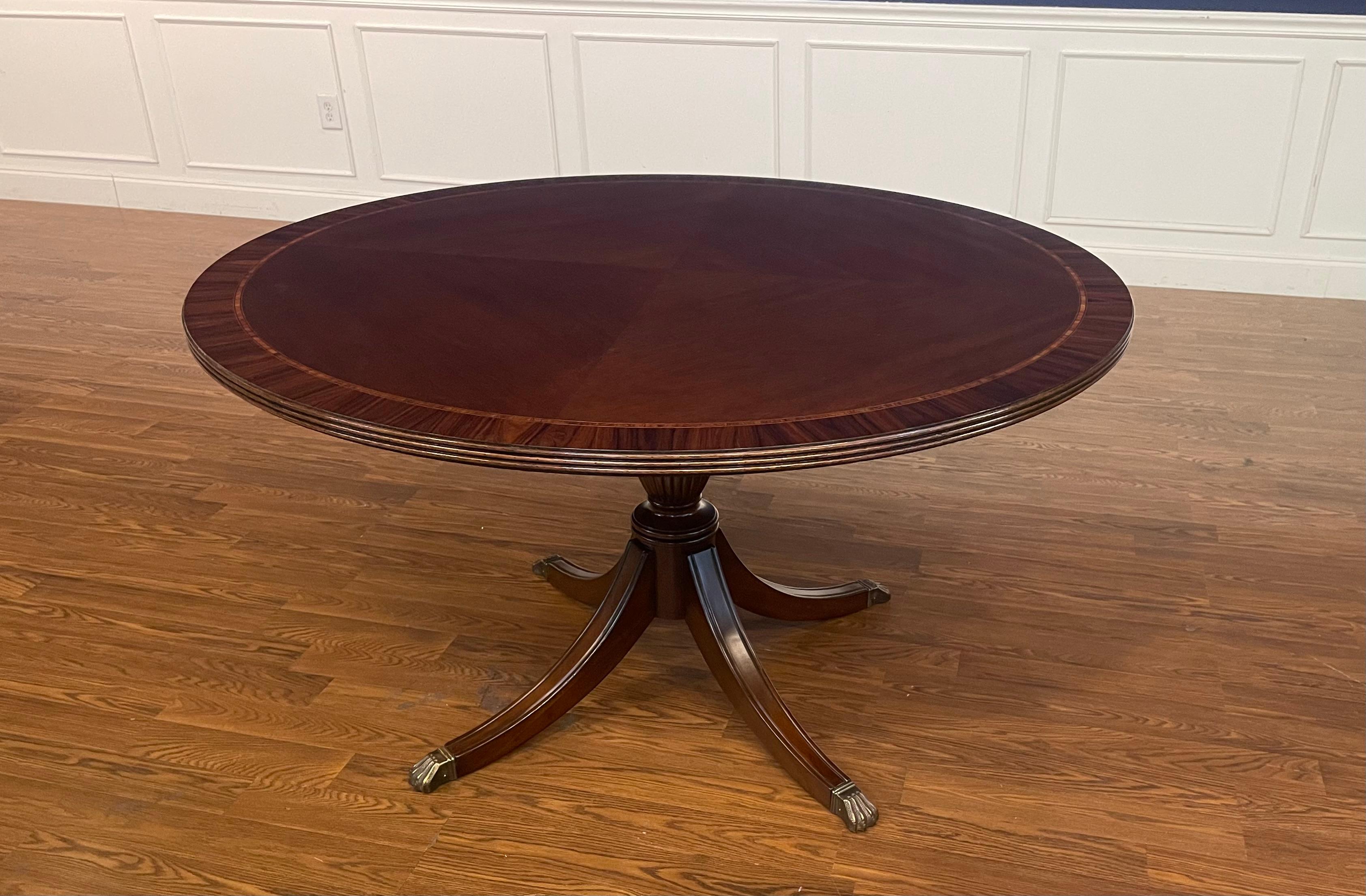 54 Inch Round Mahogany Dining Table by Leighton Hall - Showroom Sample For Sale 6
