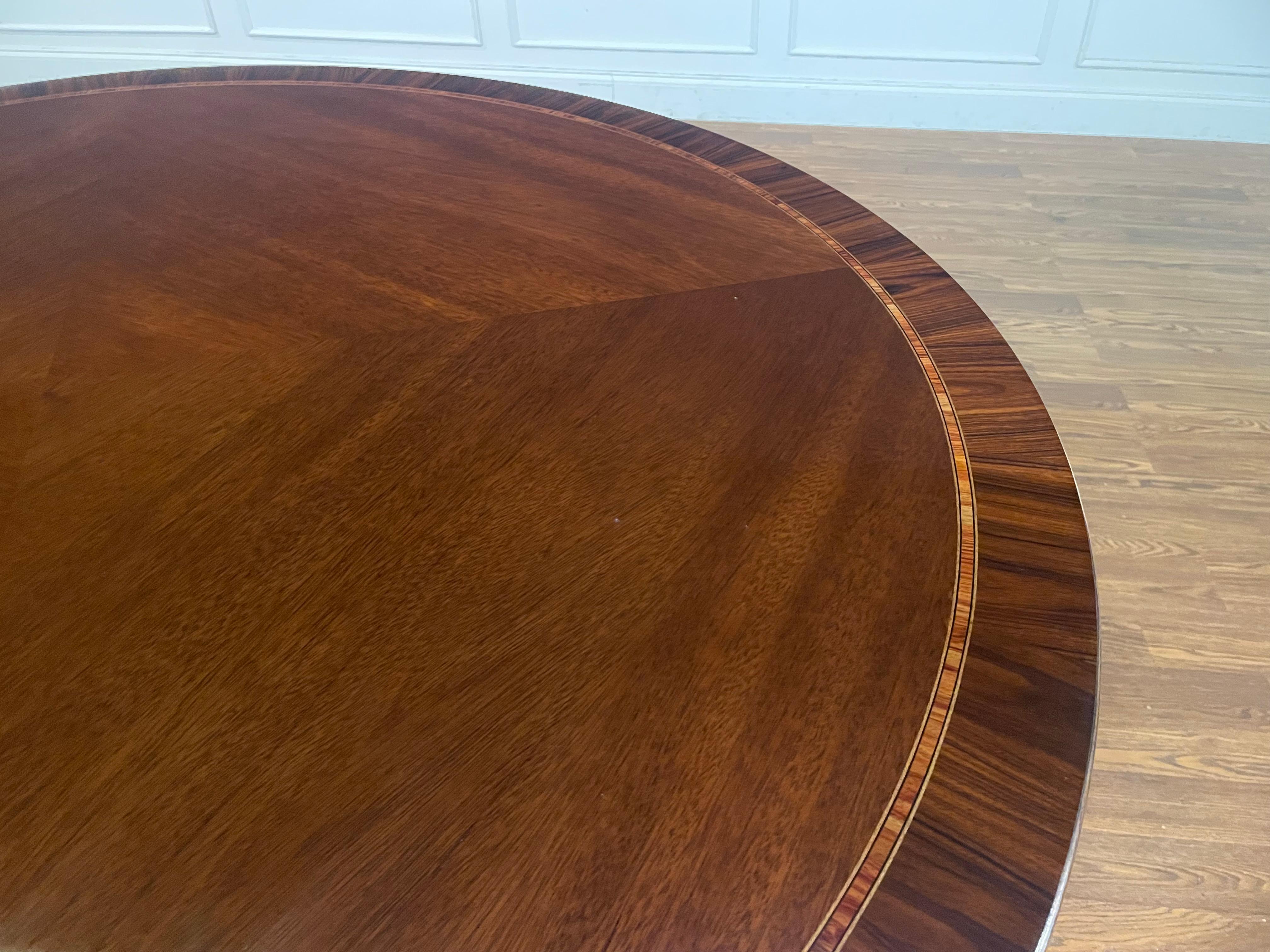 American 54 Inch Round Mahogany Dining Table by Leighton Hall - Showroom Sample For Sale