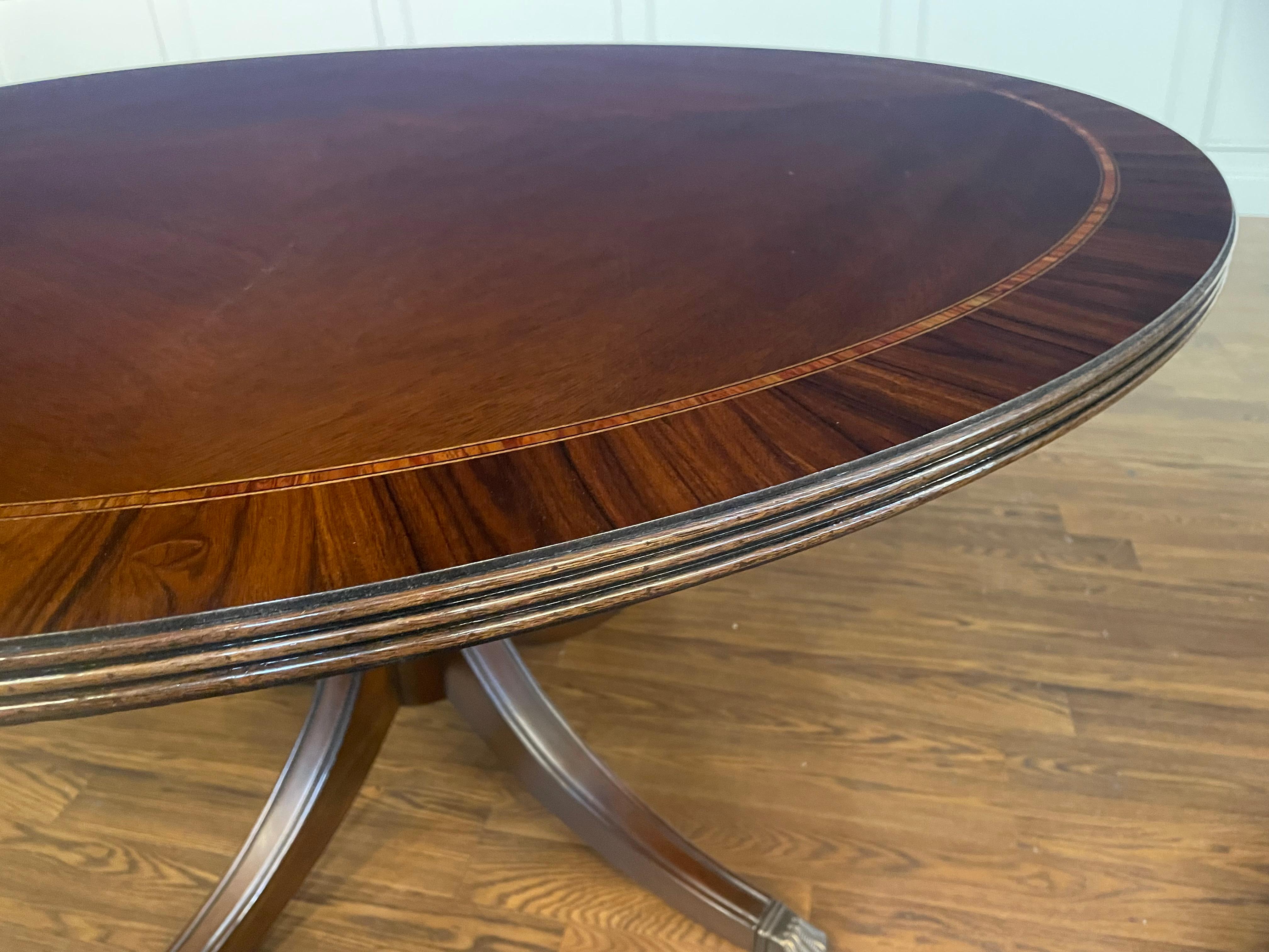 Georgian 54 Inch Round Mahogany Dining Table by Leighton Hall - Showroom Sample For Sale