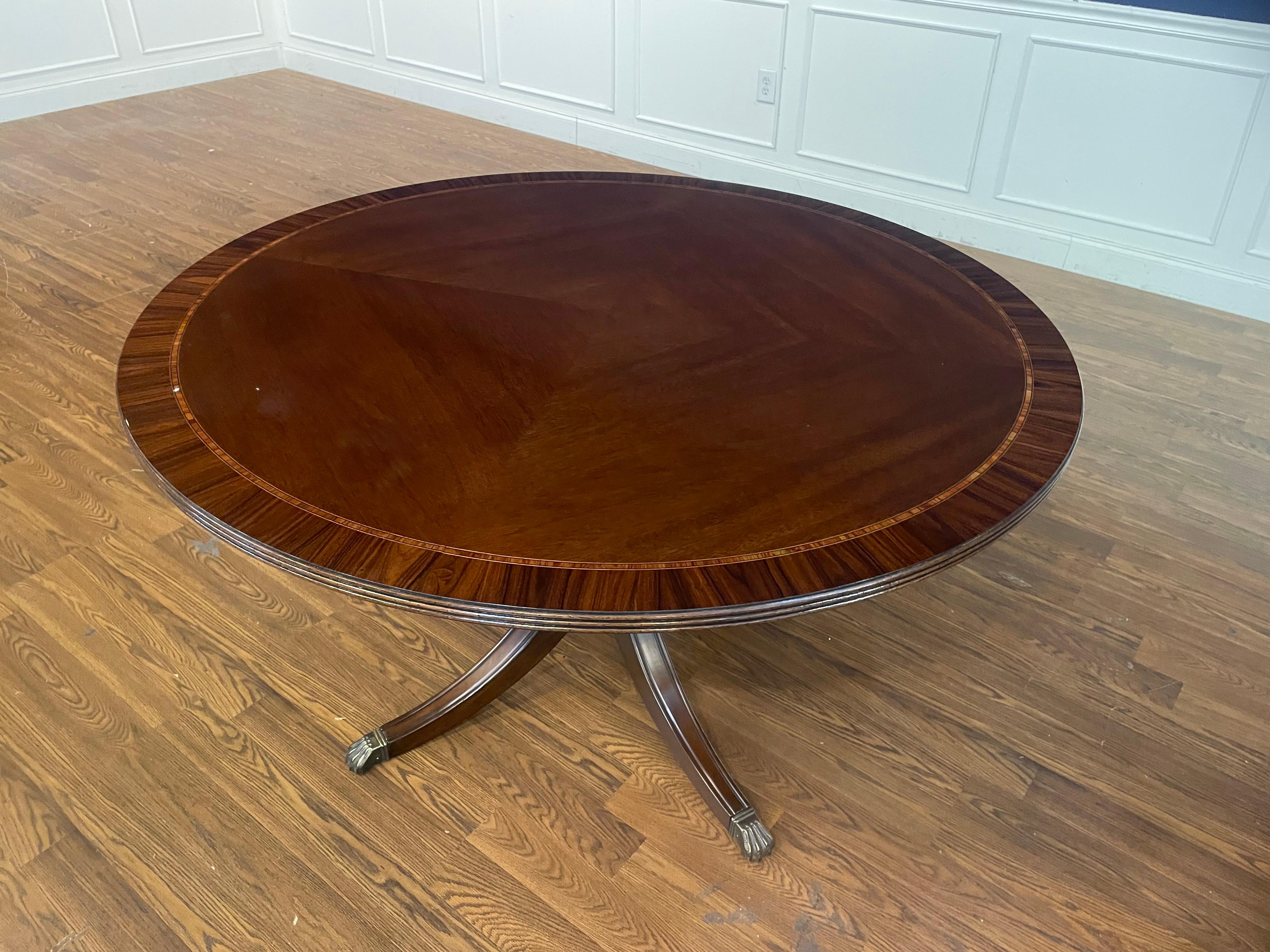 Contemporary 54 Inch Round Mahogany Dining Table by Leighton Hall - Showroom Sample For Sale